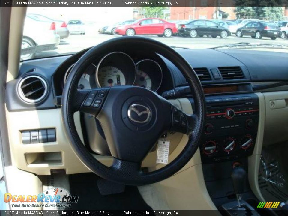 2007 Mazda MAZDA3 i Sport Sedan Ice Blue Metallic / Beige Photo #12