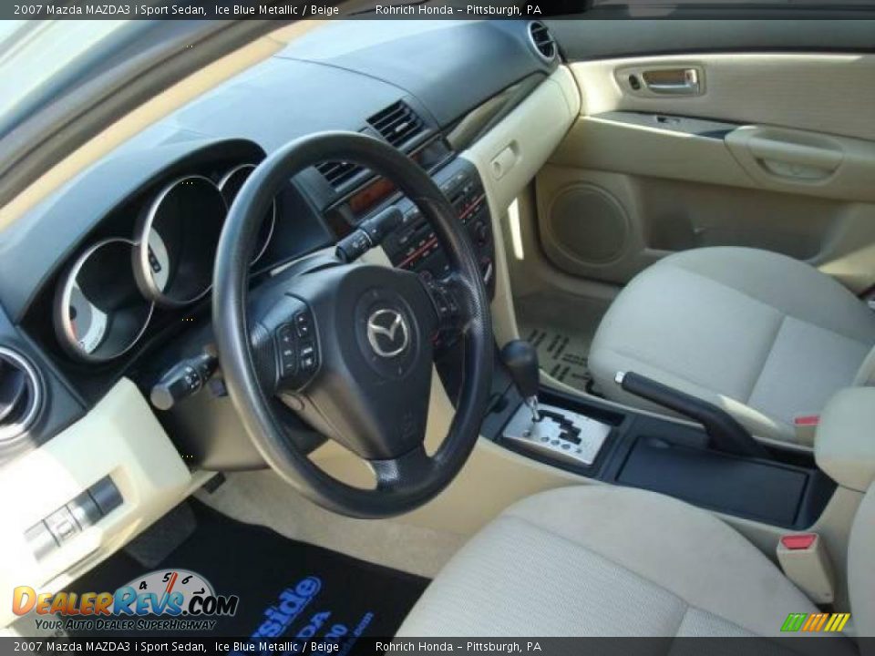 2007 Mazda MAZDA3 i Sport Sedan Ice Blue Metallic / Beige Photo #15