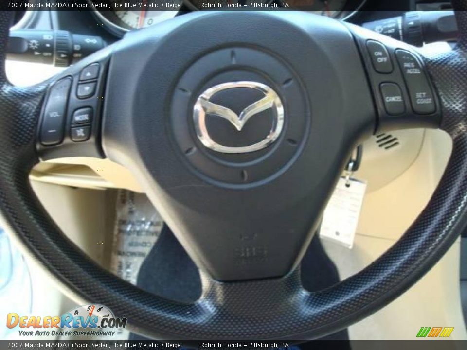 2007 Mazda MAZDA3 i Sport Sedan Ice Blue Metallic / Beige Photo #16