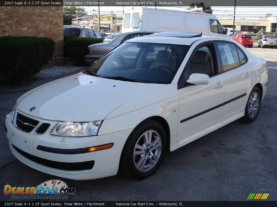 2007 Saab 9-3 2.0T Sport Sedan Polar White / Parchment Photo #1