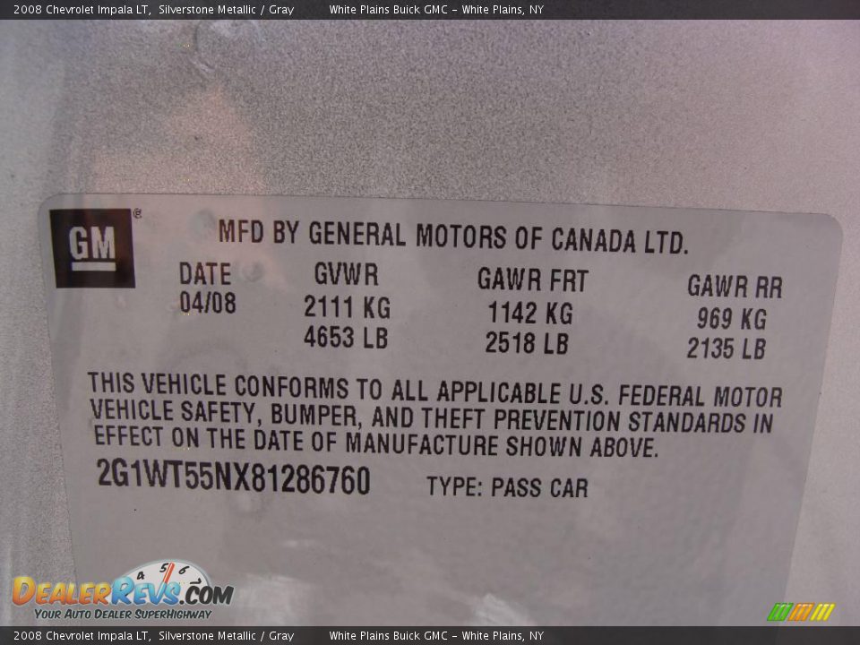 2008 Chevrolet Impala LT Silverstone Metallic / Gray Photo #25