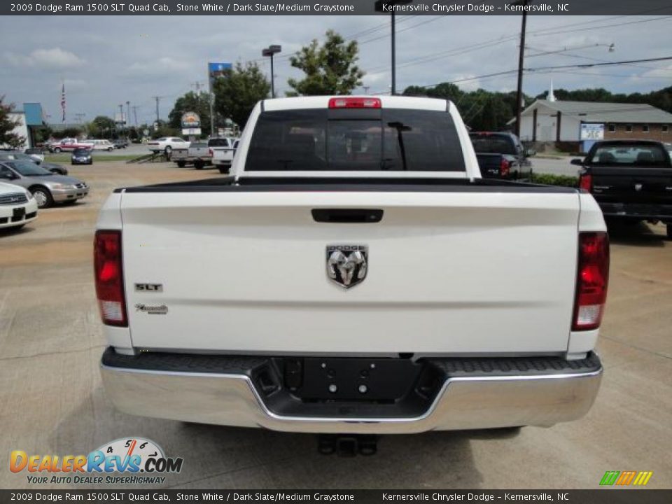 2009 Dodge Ram 1500 SLT Quad Cab Stone White / Dark Slate/Medium Graystone Photo #3