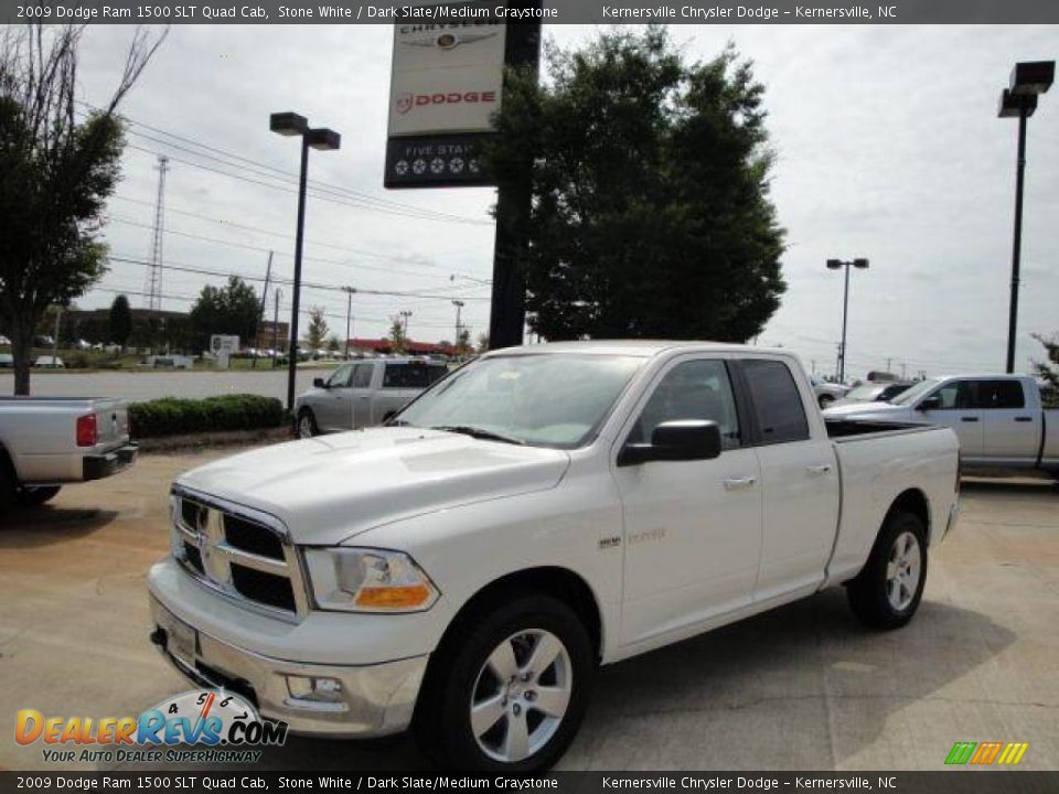 2009 Dodge Ram 1500 SLT Quad Cab Stone White / Dark Slate/Medium Graystone Photo #6