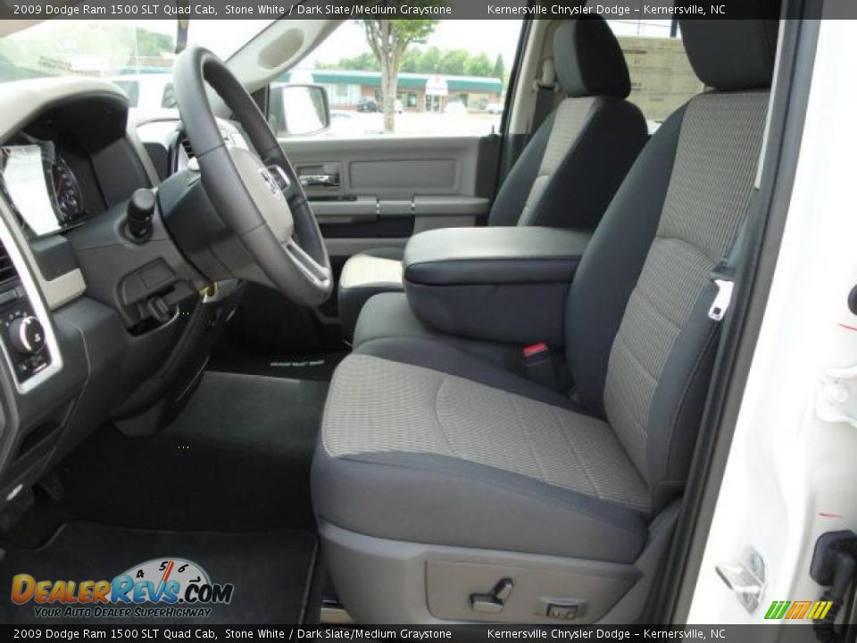 2009 Dodge Ram 1500 SLT Quad Cab Stone White / Dark Slate/Medium Graystone Photo #9