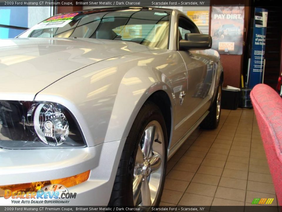 2009 Ford Mustang GT Premium Coupe Brilliant Silver Metallic / Dark Charcoal Photo #7