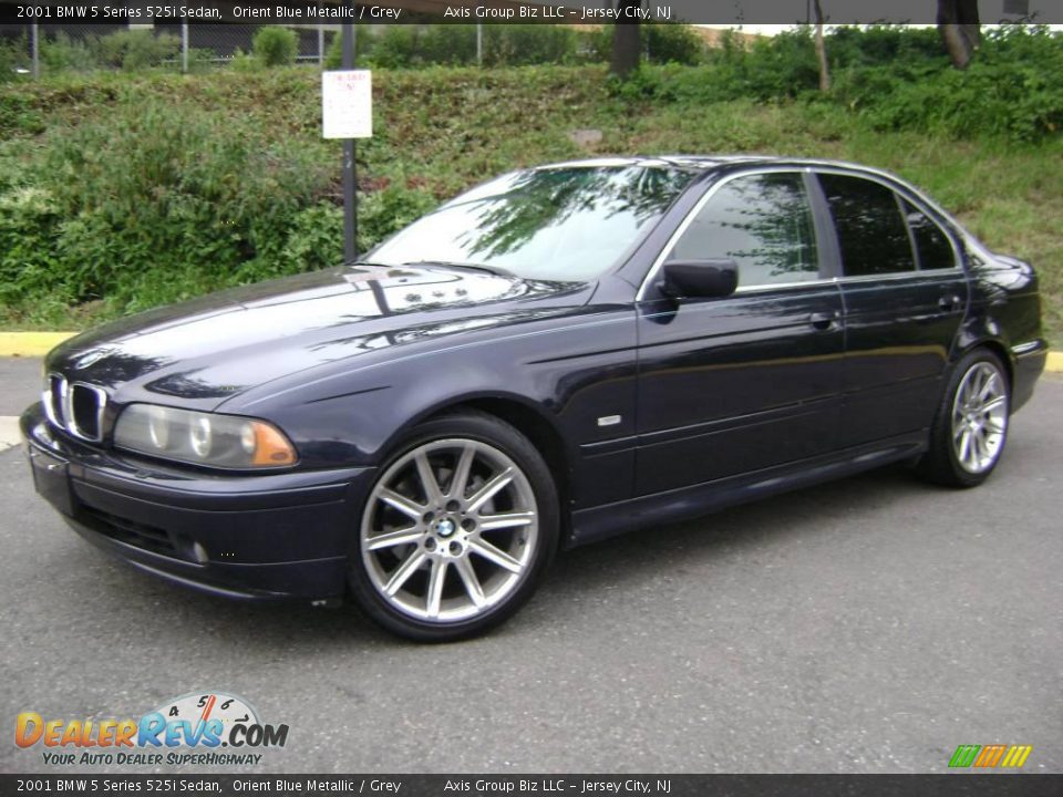 2001 BMW 5 Series 525i Sedan Orient Blue Metallic / Grey Photo #2