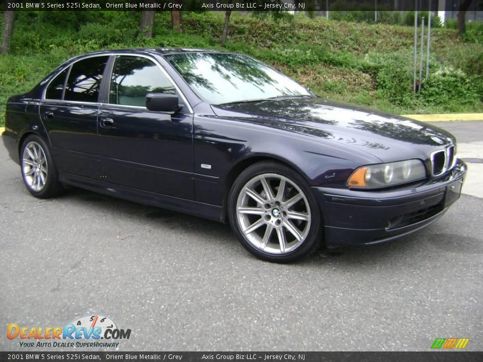 2001 BMW 5 Series 525i Sedan Orient Blue Metallic / Grey Photo #3