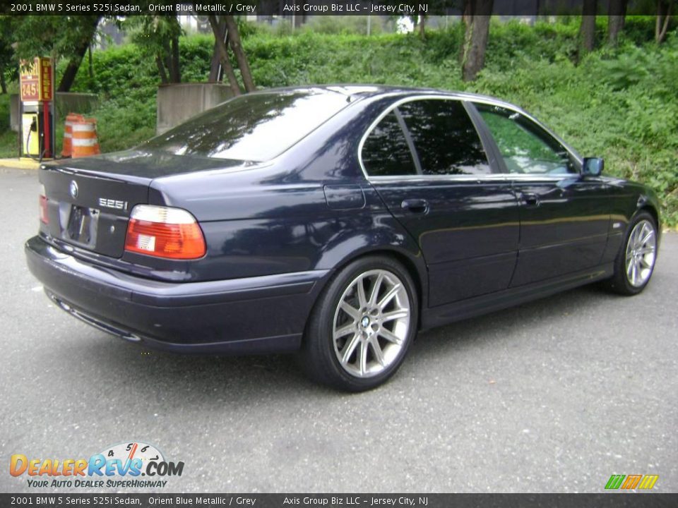 2001 BMW 5 Series 525i Sedan Orient Blue Metallic / Grey Photo #5