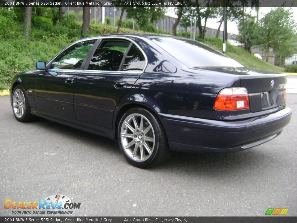 2001 BMW 5 Series 525i Sedan Orient Blue Metallic / Grey Photo #6