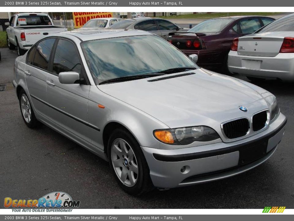 2003 BMW 3 Series 325i Sedan Titanium Silver Metallic / Grey Photo #1