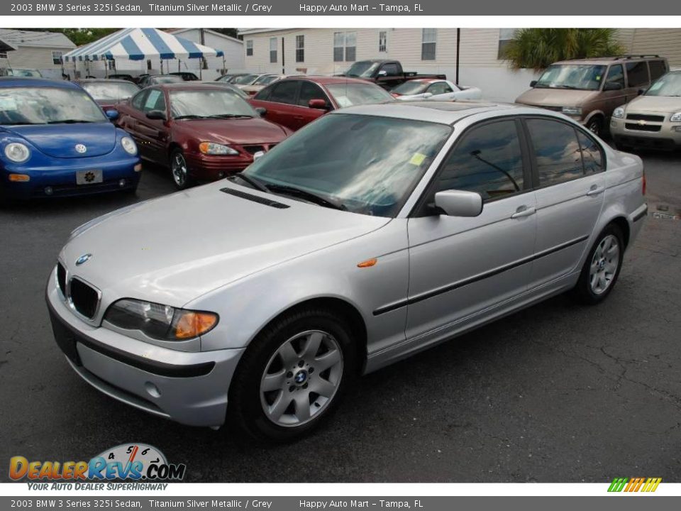 2003 BMW 3 Series 325i Sedan Titanium Silver Metallic / Grey Photo #6
