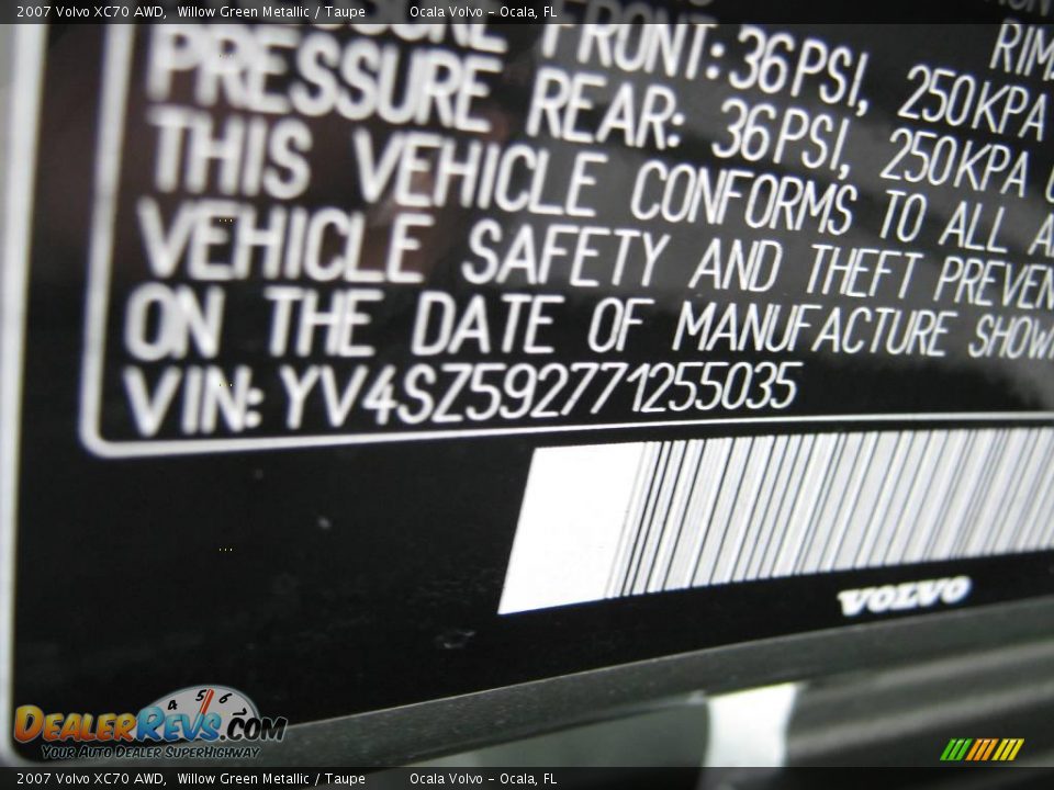 2007 Volvo XC70 AWD Willow Green Metallic / Taupe Photo #14