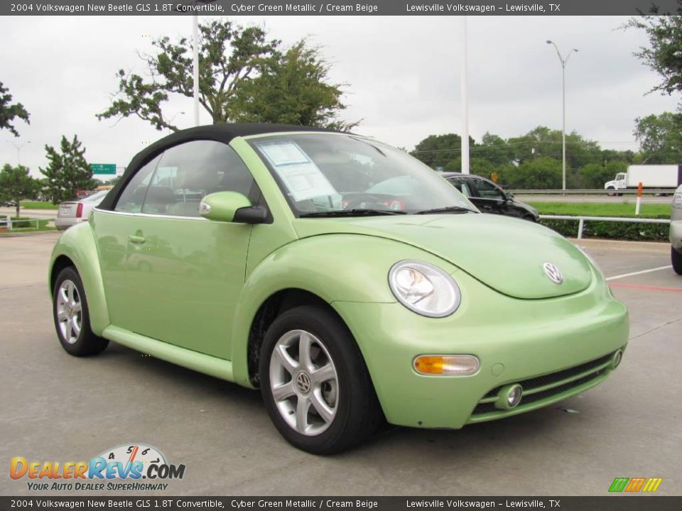 2004 Volkswagen New Beetle GLS 1.8T Convertible Cyber Green Metallic / Cream Beige Photo #7