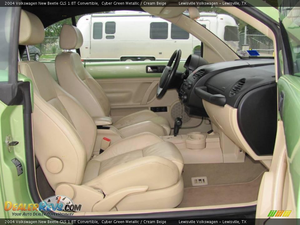 2004 Volkswagen New Beetle GLS 1.8T Convertible Cyber Green Metallic / Cream Beige Photo #10
