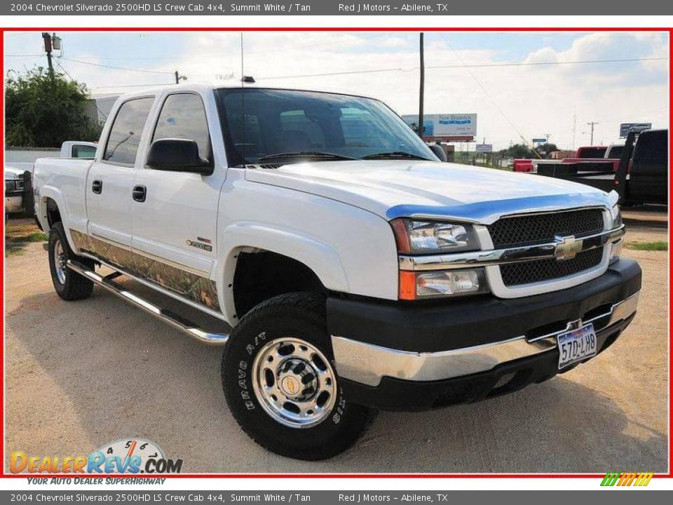 2004 Chevrolet Silverado 2500HD LS Crew Cab 4x4 Summit White / Tan Photo #9
