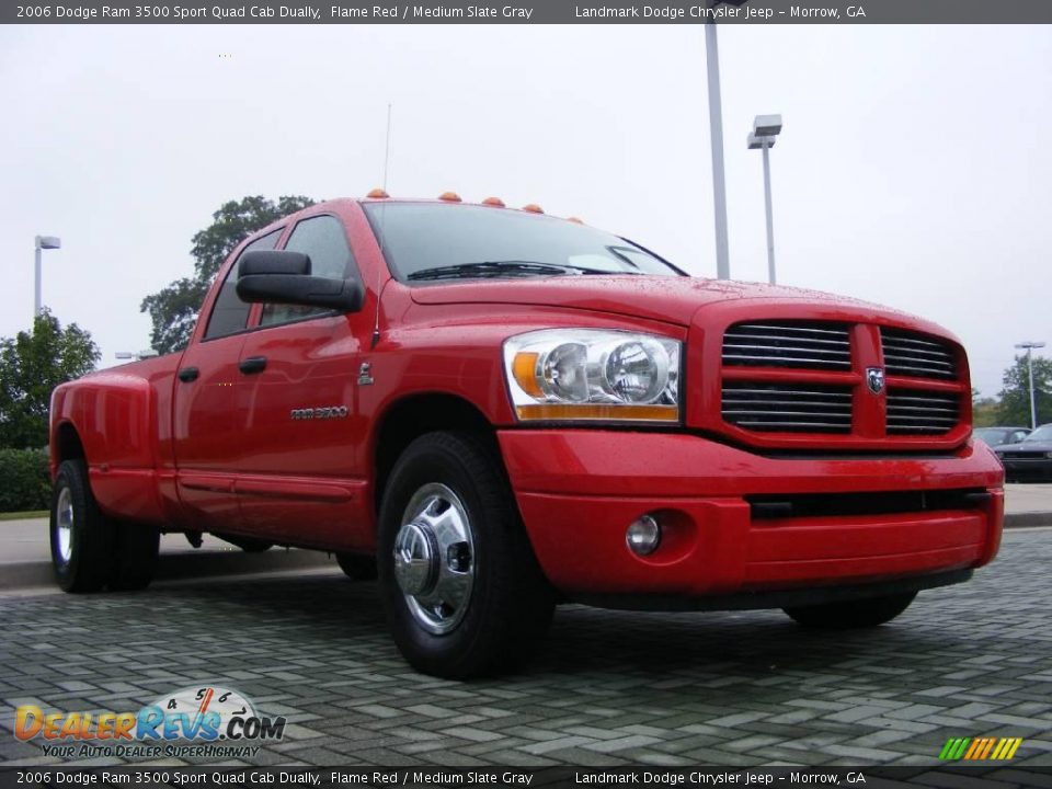2006 Dodge Ram 3500 Sport Quad Cab Dually Flame Red / Medium Slate Gray Photo #7