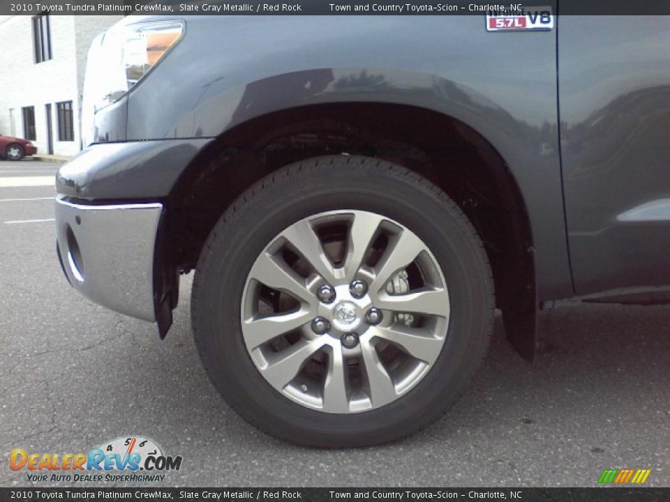 2010 Toyota Tundra Platinum CrewMax Slate Gray Metallic / Red Rock Photo #3