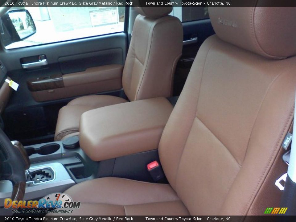 2010 Toyota Tundra Platinum CrewMax Slate Gray Metallic / Red Rock Photo #18