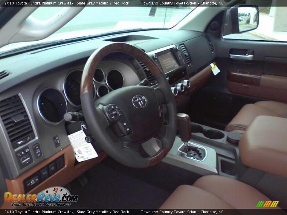 2010 Toyota Tundra Platinum CrewMax Slate Gray Metallic / Red Rock Photo #19