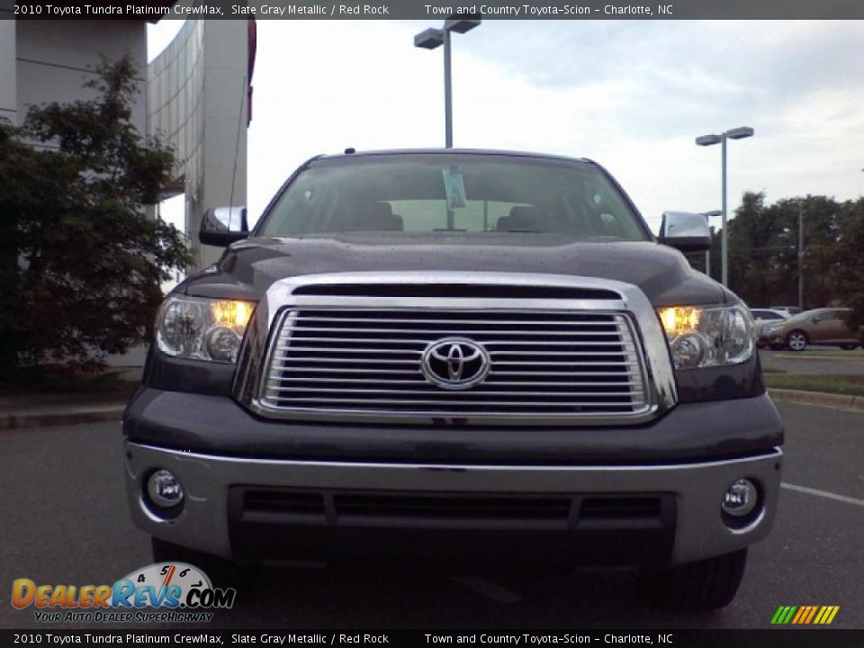 2010 Toyota Tundra Platinum CrewMax Slate Gray Metallic / Red Rock Photo #29