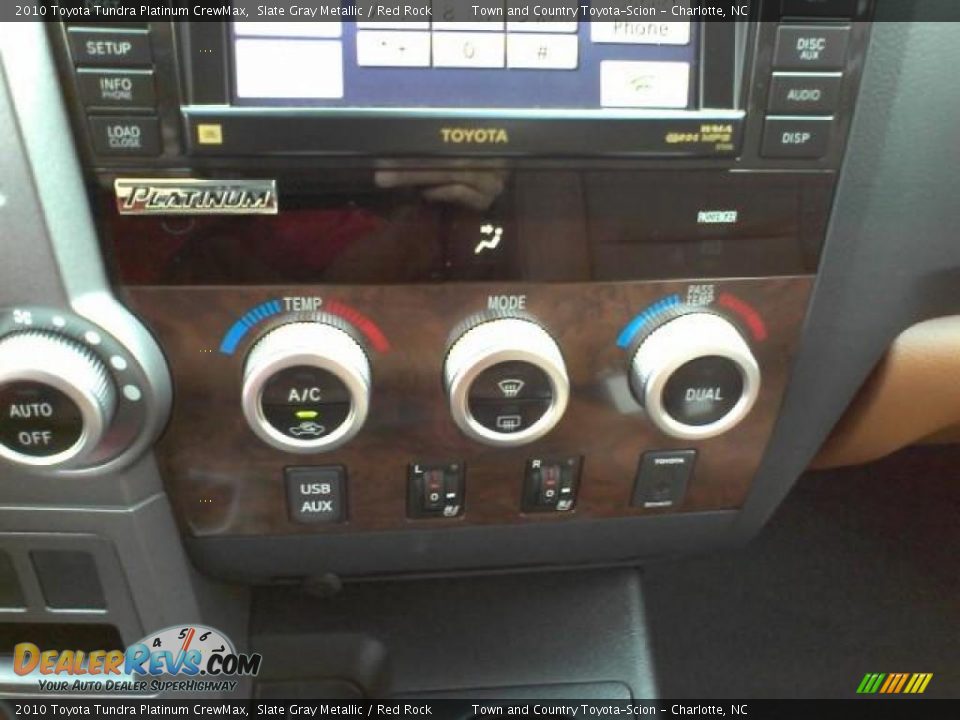 2010 Toyota Tundra Platinum CrewMax Slate Gray Metallic / Red Rock Photo #36