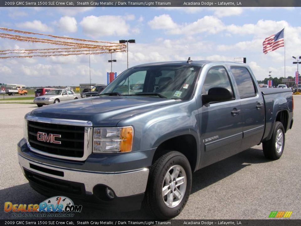2009 GMC Sierra 1500 SLE Crew Cab Stealth Gray Metallic / Dark Titanium/Light Titanium Photo #7