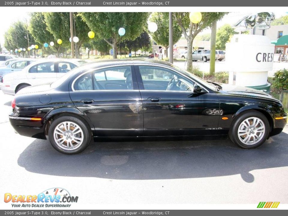 2005 Jaguar S-Type 3.0 Ebony Black / Charcoal Photo #2