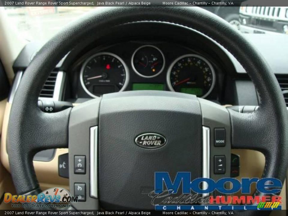 2007 Land Rover Range Rover Sport Supercharged Java Black Pearl / Alpaca Beige Photo #9
