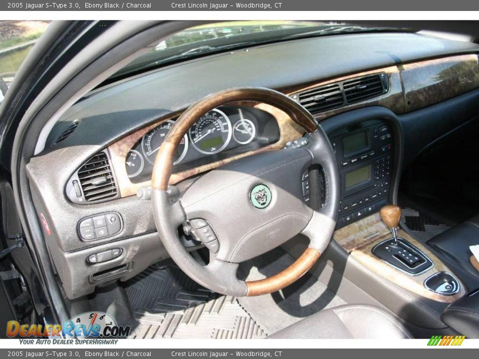 2005 Jaguar S-Type 3.0 Ebony Black / Charcoal Photo #10