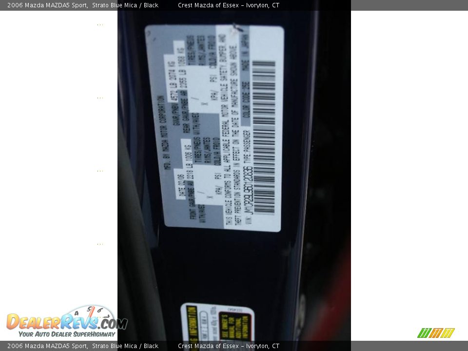 2006 Mazda MAZDA5 Sport Strato Blue Mica / Black Photo #17