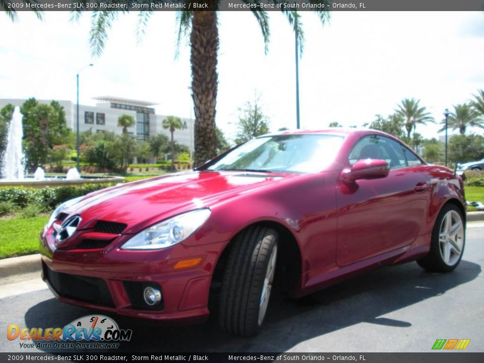2009 Mercedes-Benz SLK 300 Roadster Storm Red Metallic / Black Photo #2