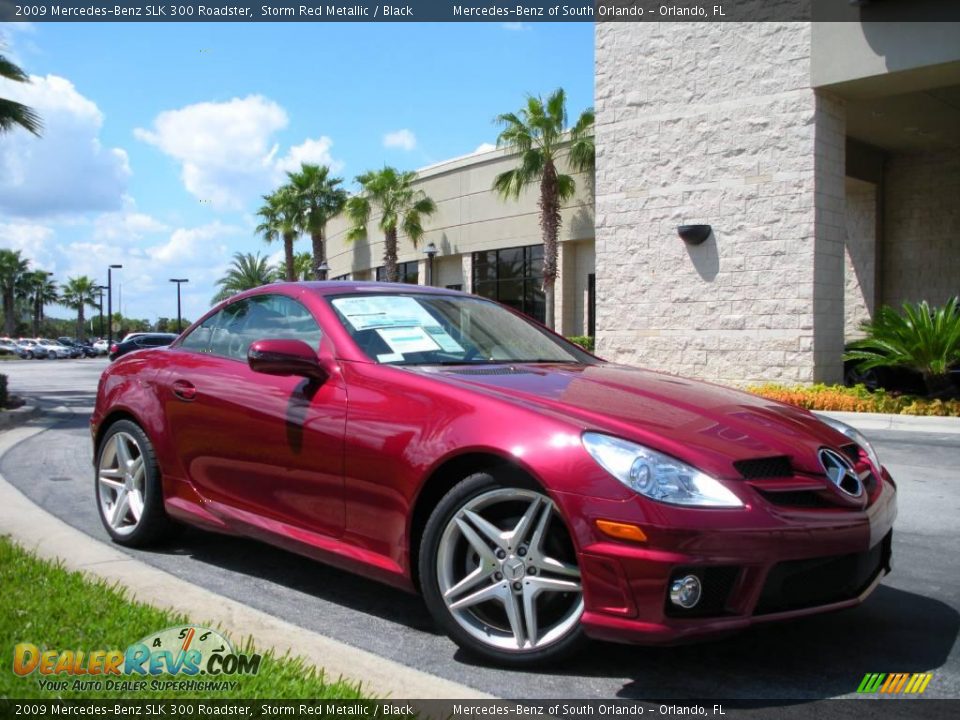 2009 Mercedes-Benz SLK 300 Roadster Storm Red Metallic / Black Photo #4