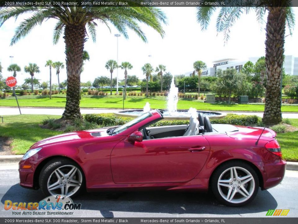 2009 Mercedes-Benz SLK 300 Roadster Storm Red Metallic / Black Photo #13