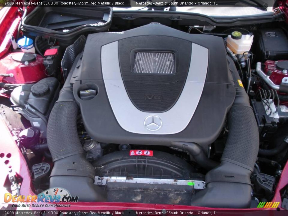 2009 Mercedes-Benz SLK 300 Roadster Storm Red Metallic / Black Photo #27