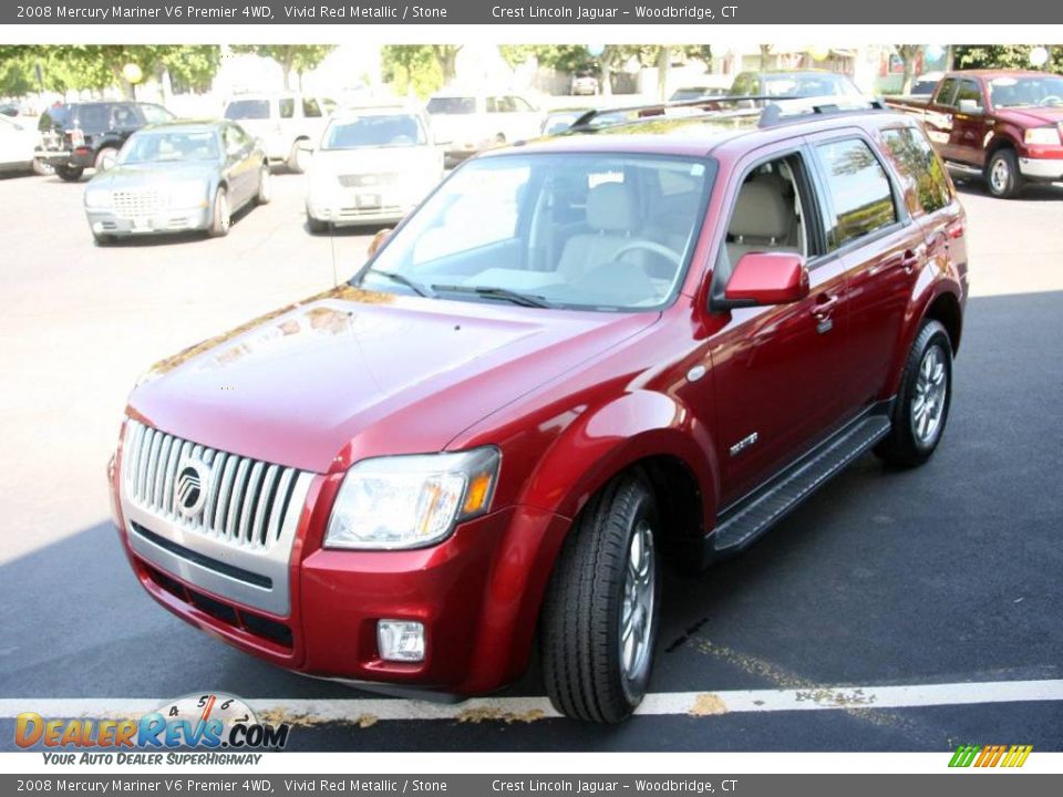 2008 Mercury Mariner V6 Premier 4WD Vivid Red Metallic / Stone Photo #1