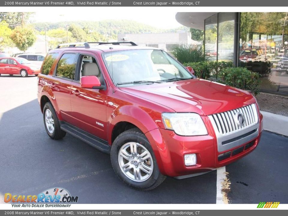2008 Mercury Mariner V6 Premier 4WD Vivid Red Metallic / Stone Photo #3