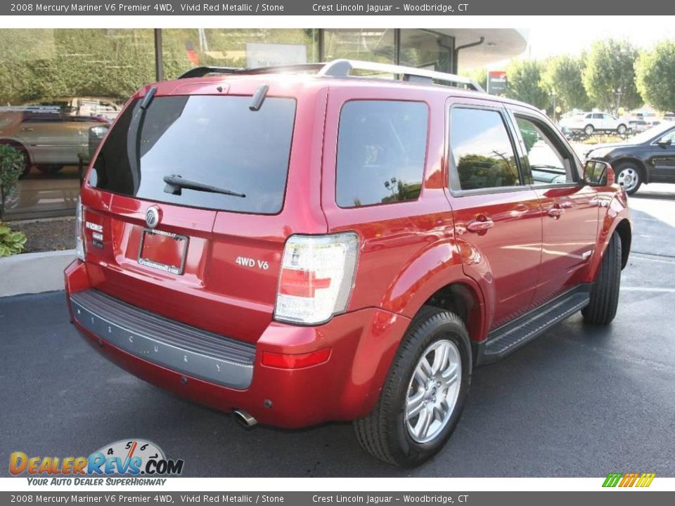 2008 Mercury Mariner V6 Premier 4WD Vivid Red Metallic / Stone Photo #5