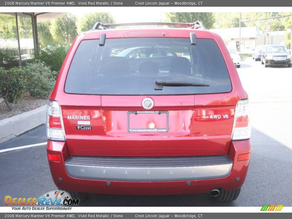 2008 Mercury Mariner V6 Premier 4WD Vivid Red Metallic / Stone Photo #6