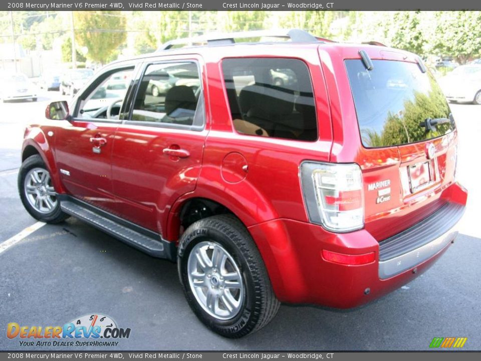 2008 Mercury Mariner V6 Premier 4WD Vivid Red Metallic / Stone Photo #8