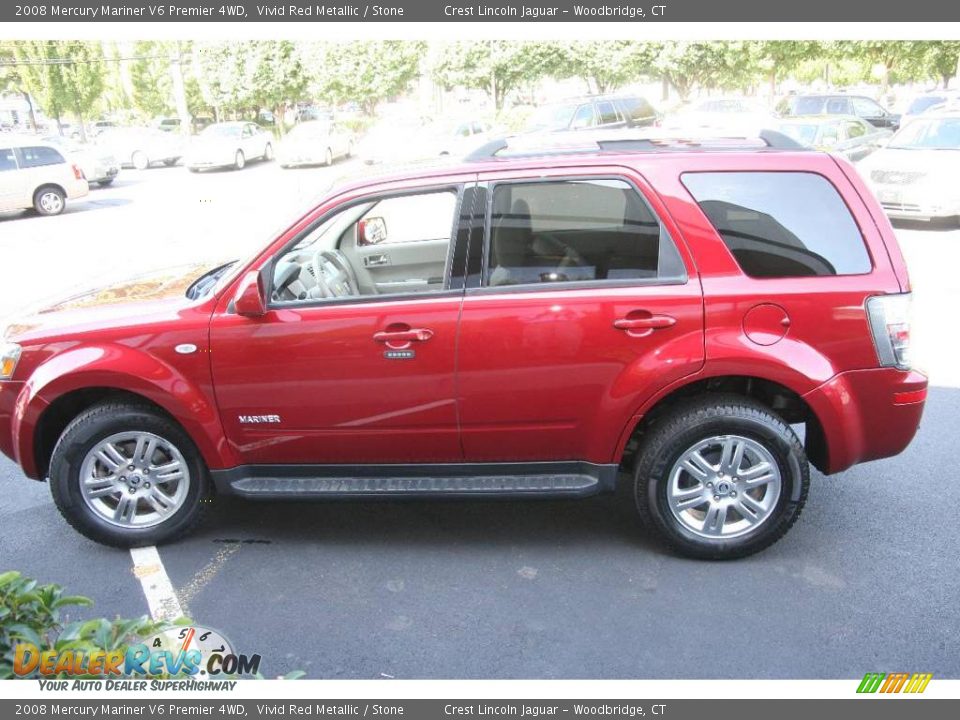 2008 Mercury Mariner V6 Premier 4WD Vivid Red Metallic / Stone Photo #9