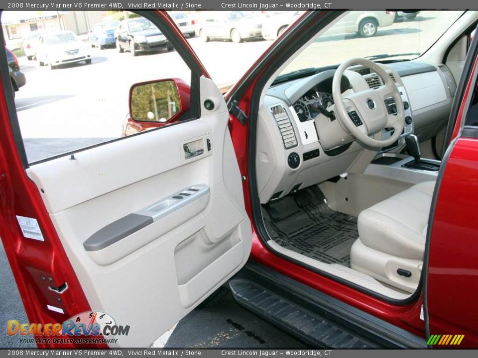 2008 Mercury Mariner V6 Premier 4WD Vivid Red Metallic / Stone Photo #10