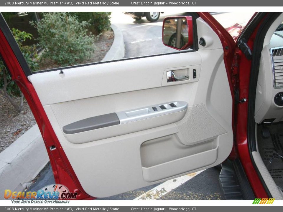 2008 Mercury Mariner V6 Premier 4WD Vivid Red Metallic / Stone Photo #12
