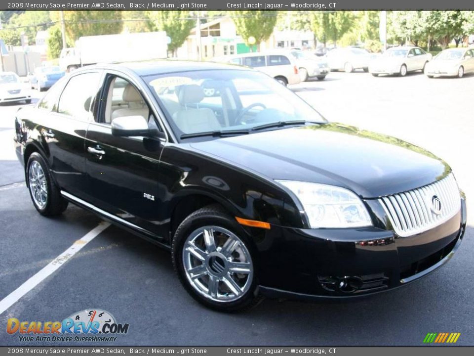 2008 Mercury Sable Premier AWD Sedan Black / Medium Light Stone Photo #2