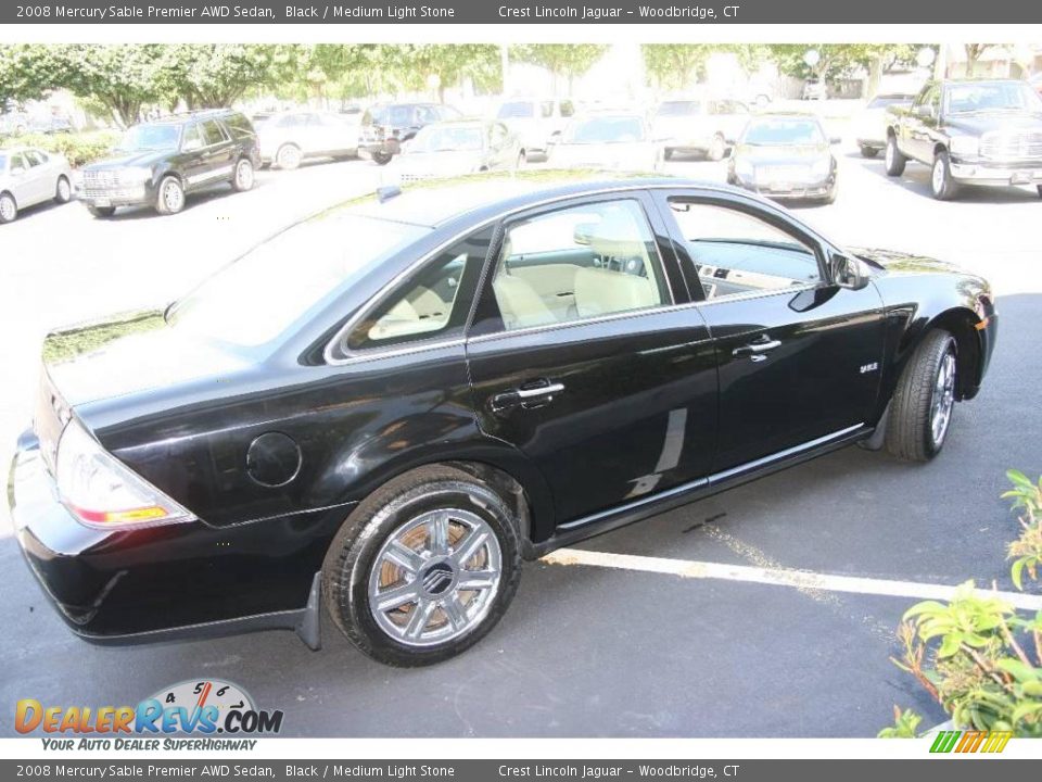 2008 Mercury Sable Premier AWD Sedan Black / Medium Light Stone Photo #3