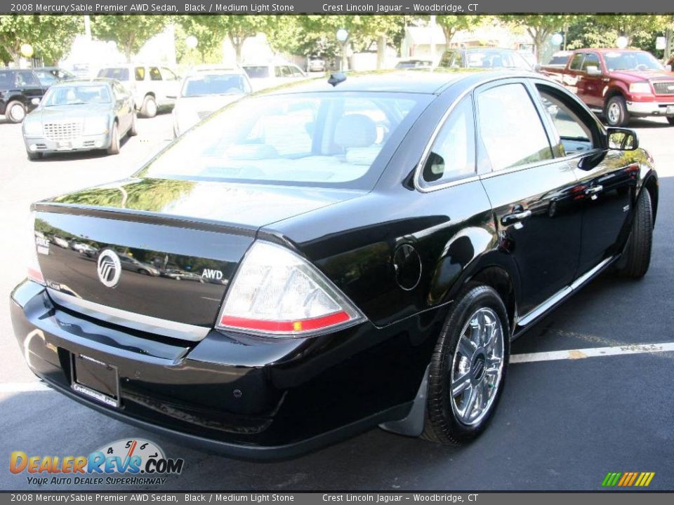 2008 Mercury Sable Premier AWD Sedan Black / Medium Light Stone Photo #4