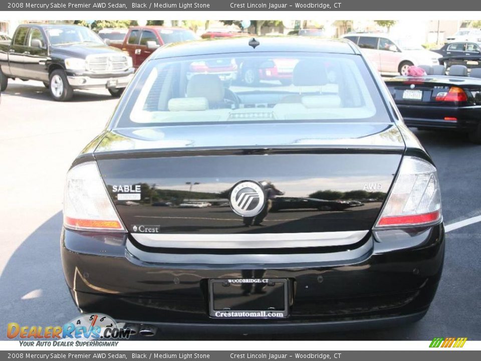 2008 Mercury Sable Premier AWD Sedan Black / Medium Light Stone Photo #5