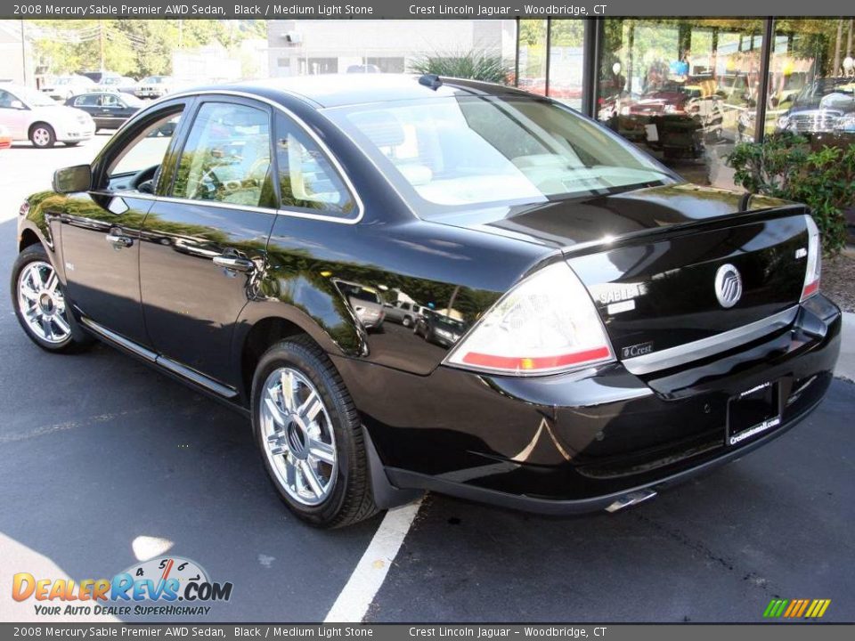 2008 Mercury Sable Premier AWD Sedan Black / Medium Light Stone Photo #7