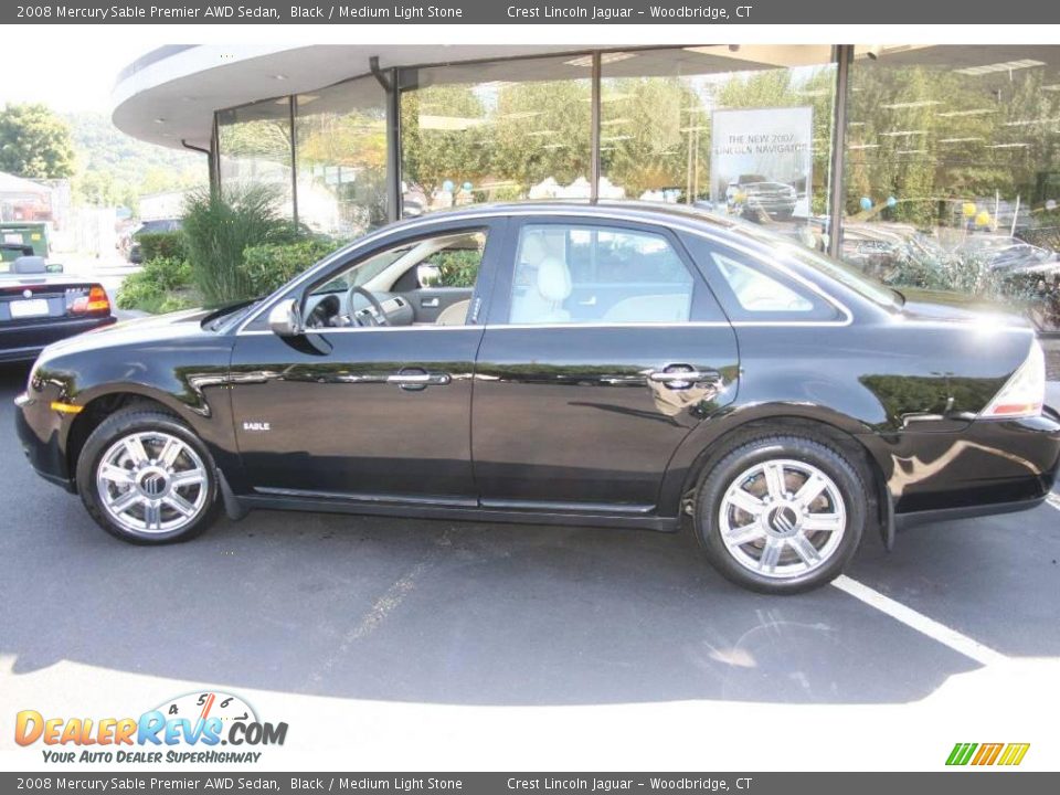 2008 Mercury Sable Premier AWD Sedan Black / Medium Light Stone Photo #8