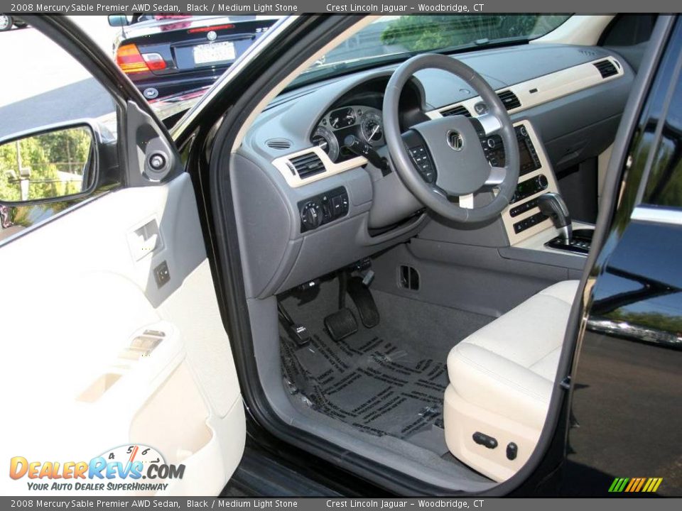 2008 Mercury Sable Premier AWD Sedan Black / Medium Light Stone Photo #9