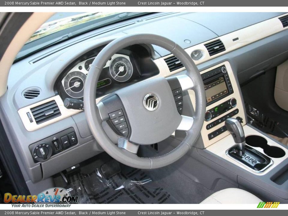 2008 Mercury Sable Premier AWD Sedan Black / Medium Light Stone Photo #10
